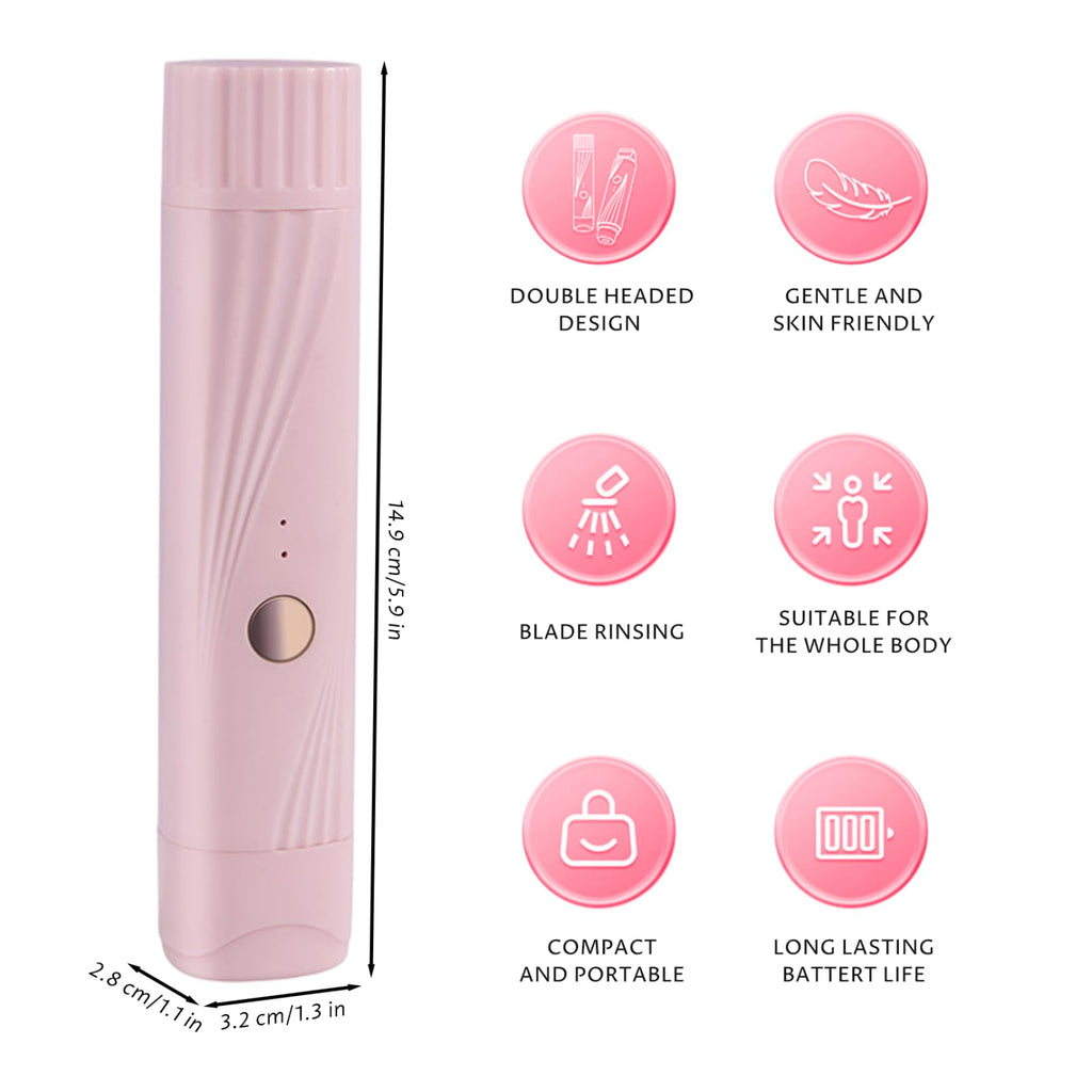 Dual Head Shaver Women, Electric Bikini Trimmer for Women, 2 in 1 Ladies Electric Shaver, Washable Dual Head, Rechargeable Portable Bikini Trimmer for Legs Arms Pubic Body