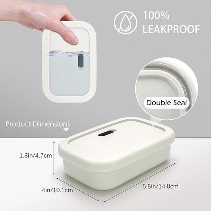 AIDIMMING Travel Soap Case - Enhanced Leak-Proof Shatterproof Silicone Holder | Portable Off-White Design