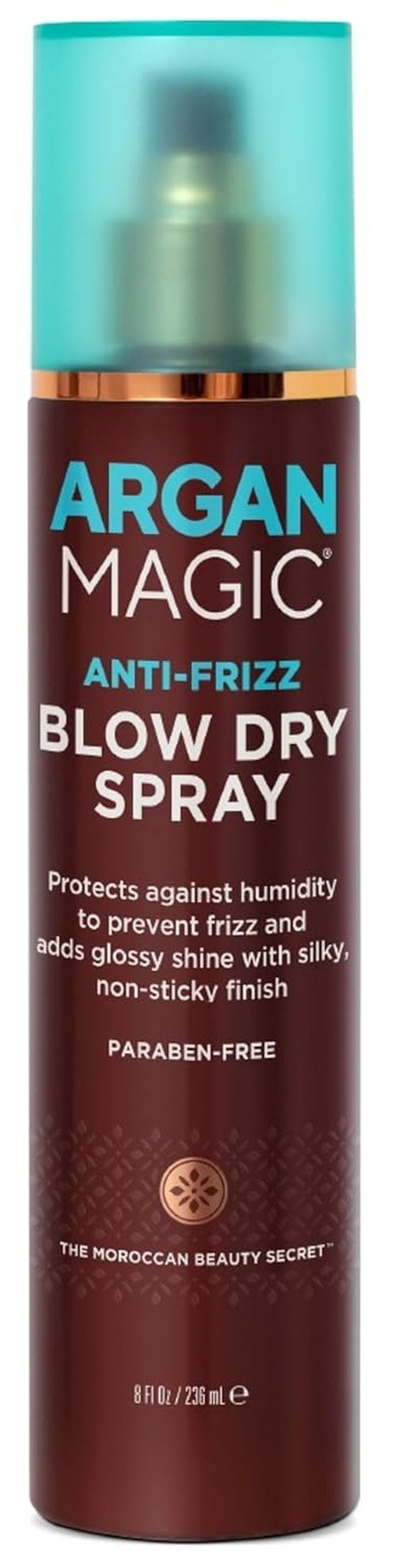 Argan Magic Anti-Frizz Blow Dry Spray - Humidity Protection & Frizz Control | Glossy Shine & Softness | 8 Oz