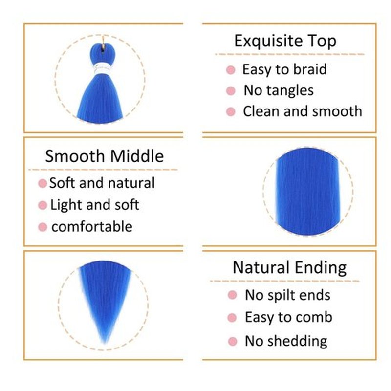 Alremyssy Blue Braiding Hair Pre Stretched 30 Inches Easy Braiding Hair Yaki Texture 8 Packs/Lot Braid Hot Water Setting Professional Synthetic Braiding Hair Extensions (3pcs,30",#Blue)