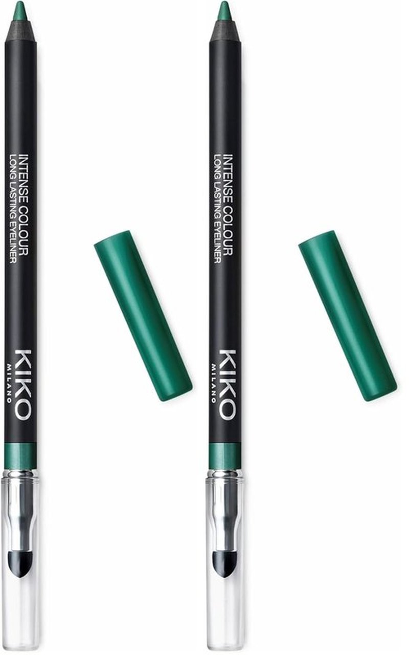 Kiko MILANO - Intense Colour Eye Pencil | Metallic Emerald 08 | Long-Lasting Waterproof Eyeliner | Hypoallergenic & Cruelty-Free | Made in Italy (Pack of 2)