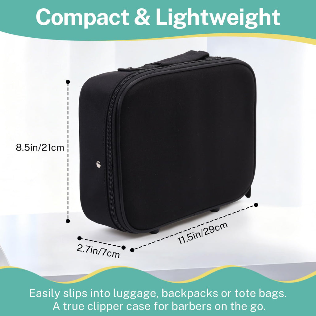 Barber Bag Hard Shell Barber Case, Clipper Case for Barbers with Shoulder Strap, Barber Travel Case Organizer for Clippers & Supplies, Hair Tool Bag Barber Accessories Storage, Black