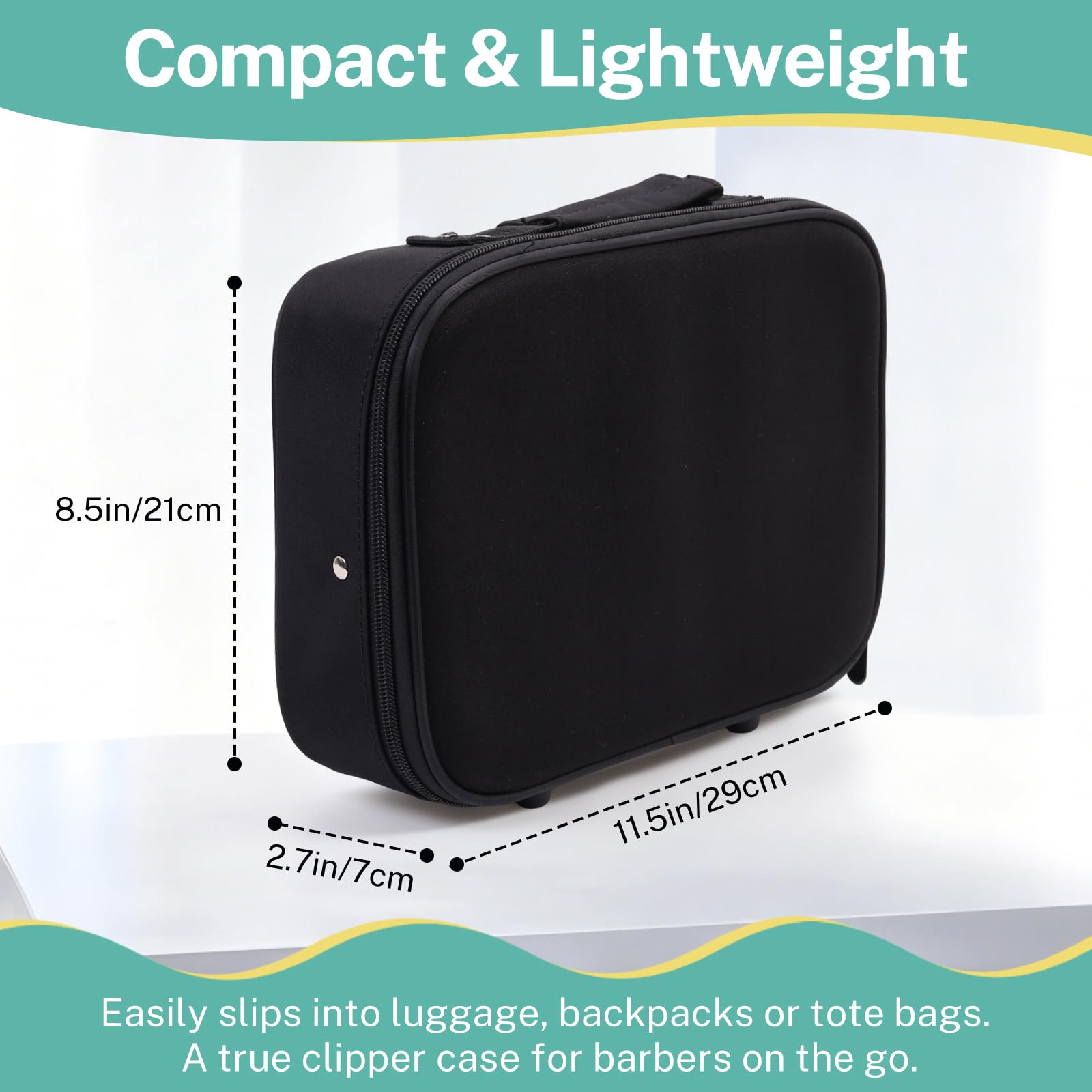 Barber Bag Hard Shell Barber Case, Clipper Case for Barbers with Shoulder Strap, Barber Travel Case Organizer for Clippers & Supplies, Hair Tool Bag Barber Accessories Storage, Black