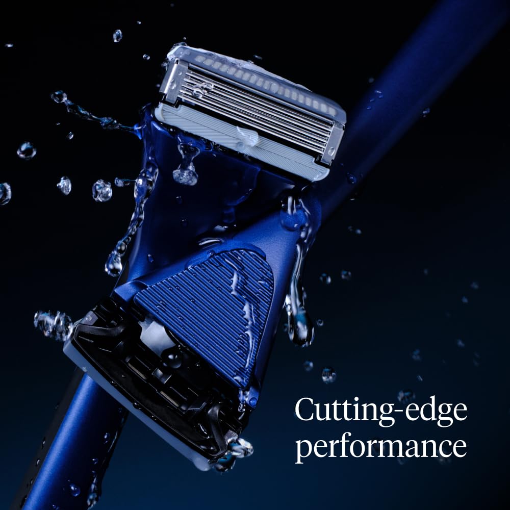 House of Atlas, Razors for Men - Mens Razors for Shaving with Handle & 2 Razor Blade Refills, 5-blade Precision Trim Edge, Smooth Close Shave, Reusable Razor for Men (Dusk)