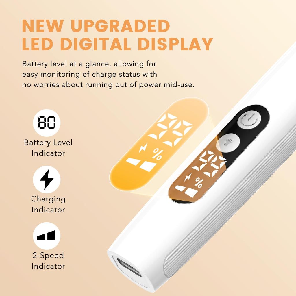 Eyebrow Trimmer Electric Eyebrow Razor with Digital Display LED Light, 2-Speed Eyebrow Shaver Rechargeable Facial Hair Remover Trimmer for Women, Painless Face Hair Removal for Upper Lip Peach Fuzz