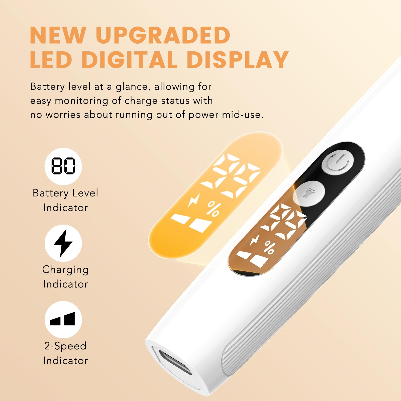 Eyebrow Trimmer Electric Eyebrow Razor with Digital Display LED Light, 2-Speed Eyebrow Shaver Rechargeable Facial Hair Remover Trimmer for Women, Painless Face Hair Removal for Upper Lip Peach Fuzz
