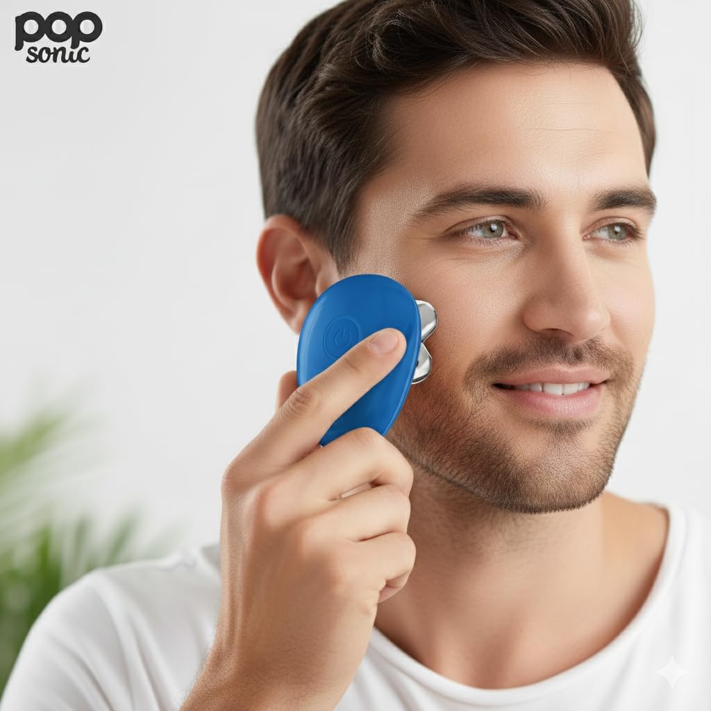 Pop Sonic 5-Head Electric Shaver – Face, Head & Body Shaver – Waterproof USB Rechargeable Trimmer – Floating Precision Heads – Razors for Women & Razors for Men (Blue)