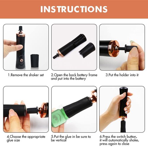 CALIDAKA Electric Beauty Eyelash Shaker, Portable Waterproof Automatic Eyelash Glue Decanter, Liquid Mixer Nail Gel Polish Shaking Machine, for Eyelash Extension Glue Nails Polish