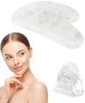 GUASHAPE Natural White Quartz Gua Sha Facial Tools | Guasha Tool for Face Sculpting, Shaping, Reduce Puffiness, Tension Relief | Stone for Eyes, Face and Body