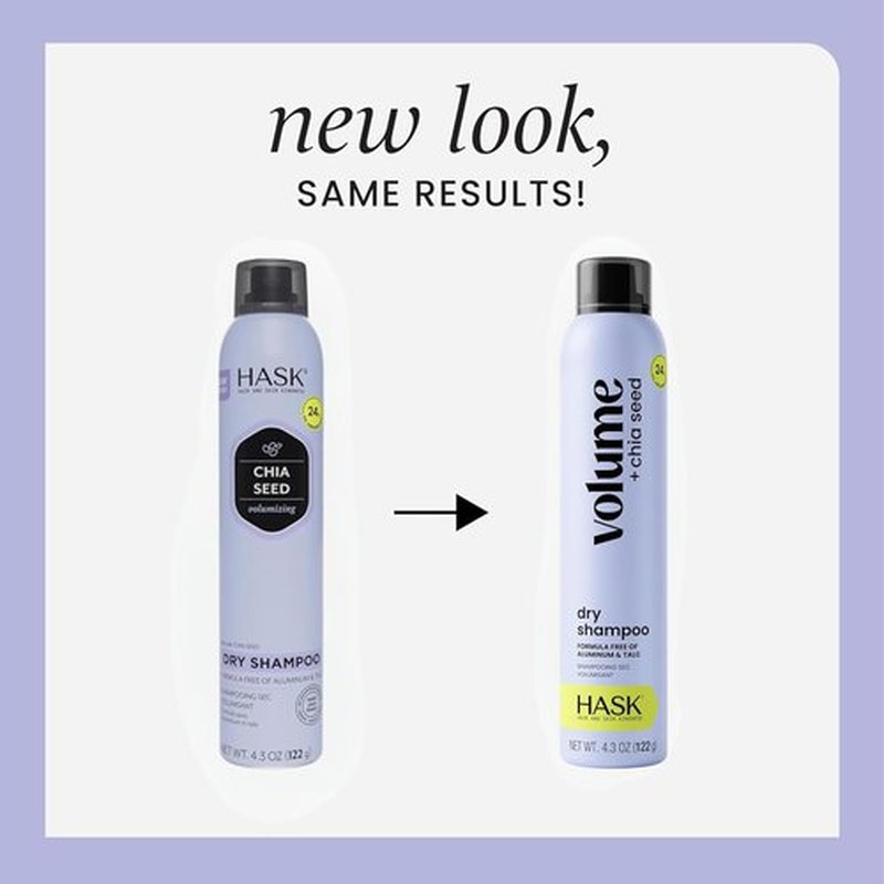 HASK Chia Seed Volumizing Dry Shampoo - Absorbs Oil, Adds Volume & Bounce | 8.1oz, Sulfate-Free, Cruelty-Free