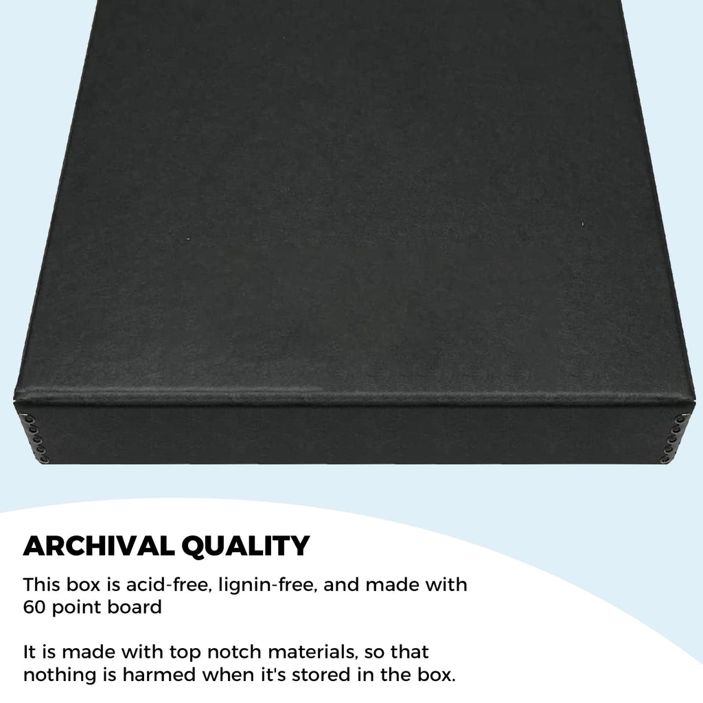 Golden State Art, Clamshell Archival Folio Storage Box 11x14 Inch, Black