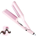 1 1/4 Inch Hair Waver Crimper,Cimper Tool Hair Crimper Waver,Deep Wave Iron with 2 Ceramic Barrel,Pink