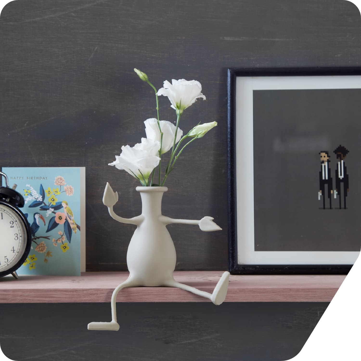Florino – Friendly Flower Vase Modern Home Décor Vase for Flowers Unique Gifts by Peleg Design (Stone)