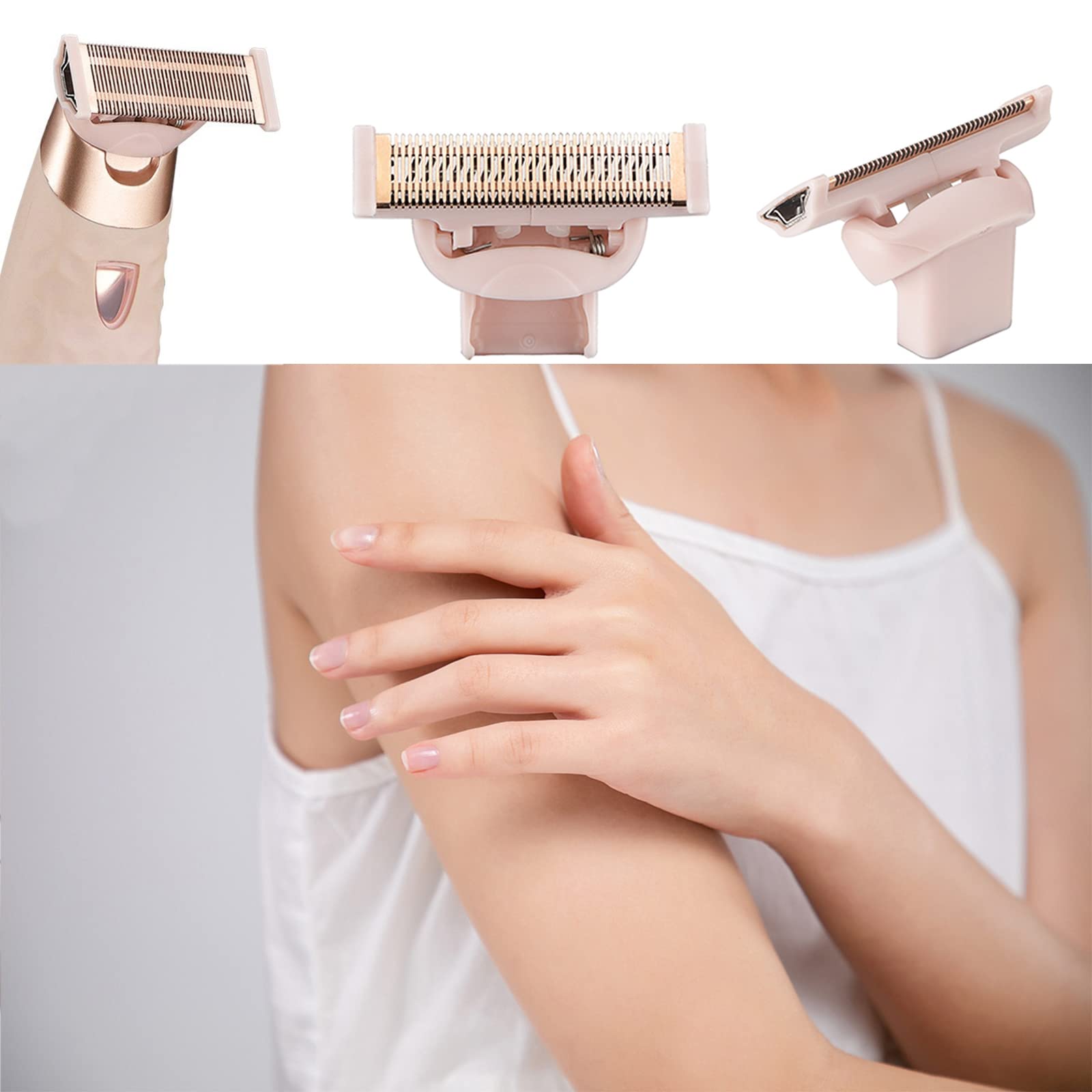 2PCS LinMei Nu Shaver Replacement Heads Compatible for Finishtouch Flawless Women Nu Razor with 2 Cleaning Brush