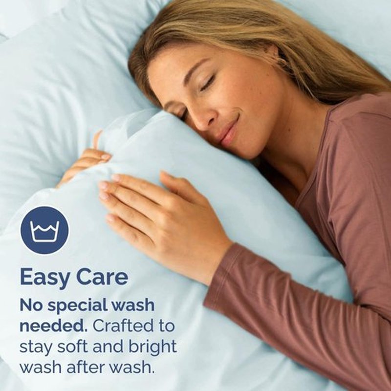 Queen Pillow Cases Set of 4 | Ultra Soft Hotel Quality Covers - Wrinkle Free & Fade Resistant - Ice Blue