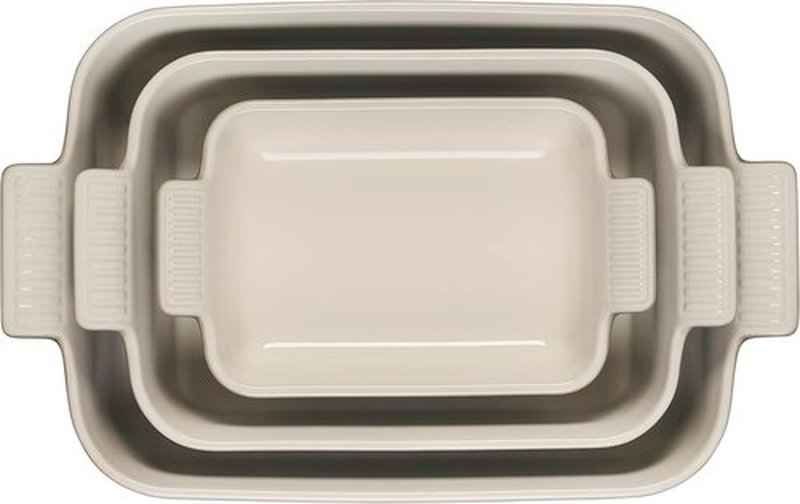 Le Creuset Stoneware Heritage Set - 3 Rectangular Dishes in Artichaut Color