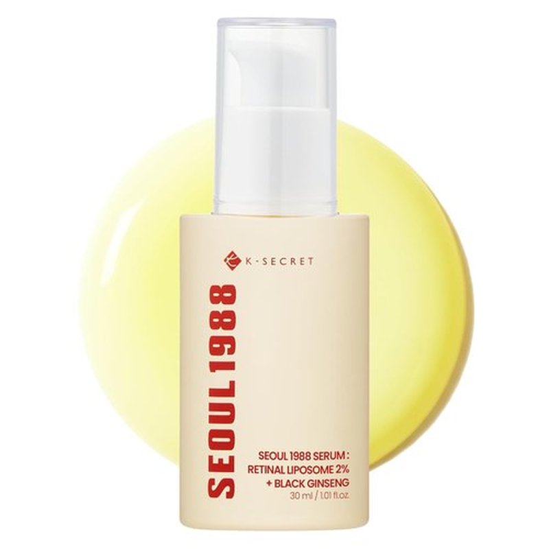K-SECRET SEOUL 1988 Retinal Serum - Advanced 2% Retinal Liposome & 58% Black Ginseng Extract | Fine Lines & Texture Care, 30ml / 1.01 fl oz