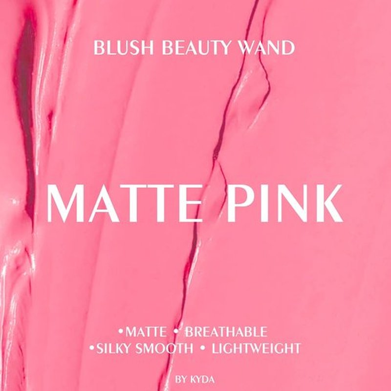 KYDA Blush Beauty Wand - Matte Face Blush with Cushion Applicator for Natural Dewy Glow | Silky Smooth Pink
