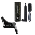 Beard Pencil Filler and Stencil Guide Template Shaper for Men Beard Lineup Tool Shape kit Waterproof Pen with Brush Barber Styling Pencil Grooming Kit (Black Pen & Black Liner Kit)