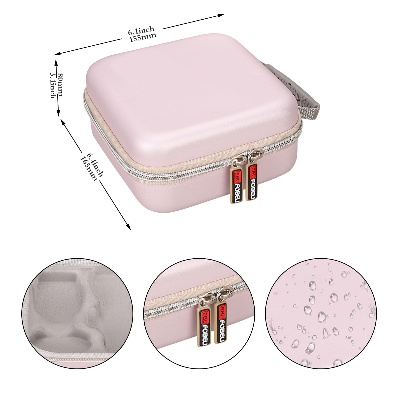 FBLFOBELI EVA Hard Case Compatible with Braun Silk-épil 7 SE7-041/SE7-141/Silk-épil 5 5-620/5 SE5-230/Silk-épil 9 9-890/9 9-880/9 9-720 Epilator Facial Hair Removal (Rose Gold)