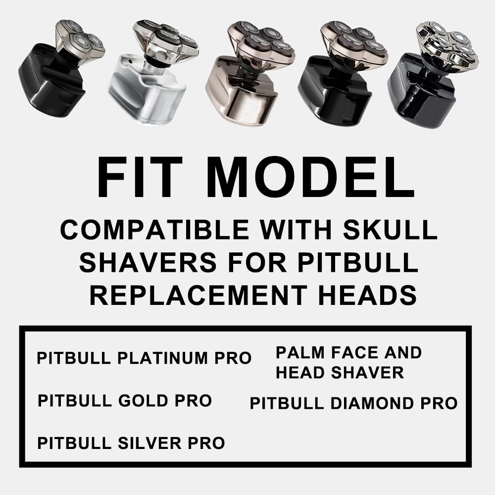 4 PACKS Head Shaver Replacement Heads Compatible with Skull Shaver Pitbull Gold PRO, Pitbull Silver PRO, Palm, Pitbull Platinum PRO, Sk-ull Shaver Pitbull Gold PRO Shaver Replacement Blade