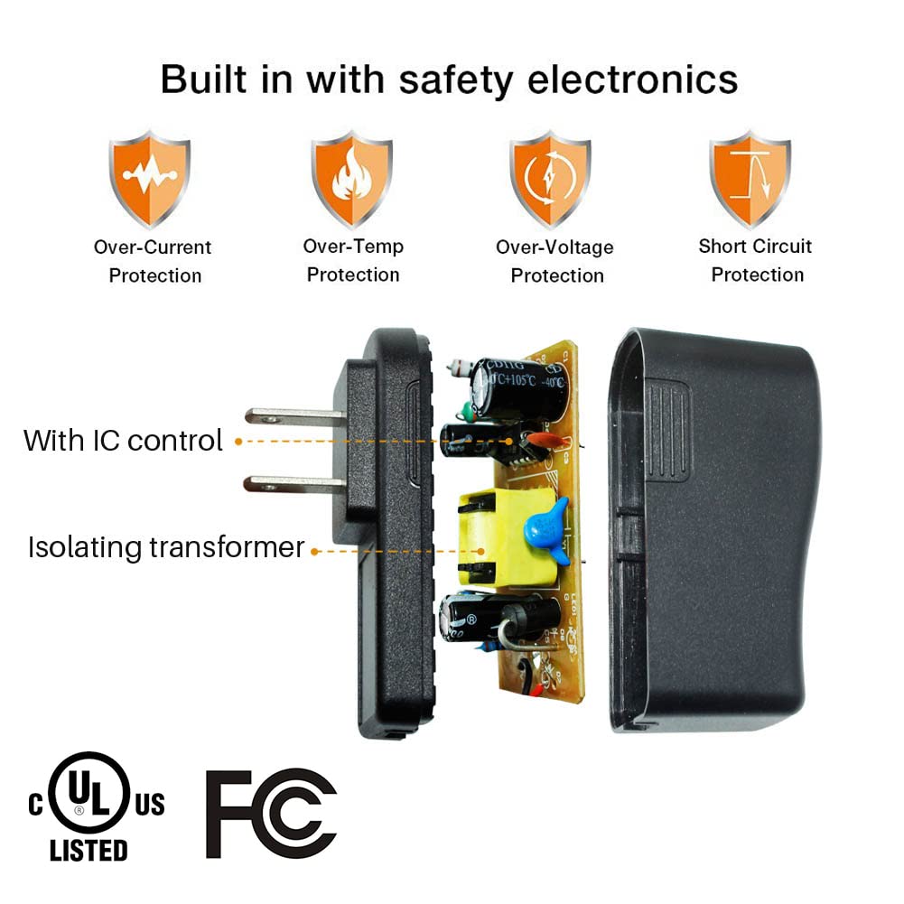 FOUCECLAUS Ac Dc Power Adapter Compatible with Brother P-Touch PT-D210 PTD 210 PTD220 PT-N20 PT-D200VP PTH110 Label Maker, UL Listed Power Supply Charger for Brother AD-24 AD-24ES AD-20 AD-30