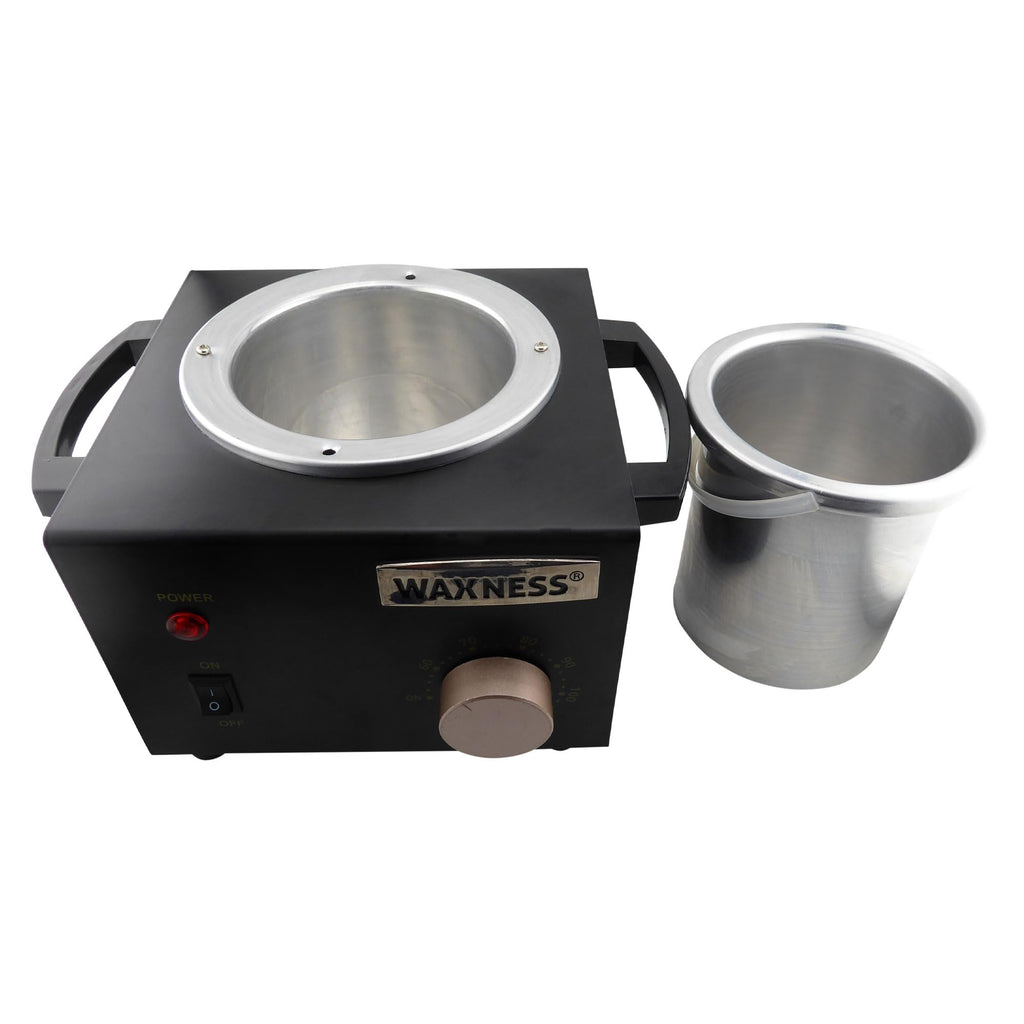 Waxness Professional Wax Warmer WN-5001 XL Black Elite-Series, Metallic Body, Holds 1.5 lb (680 g) Hard Wax & Soft Wax Tins,150W, 2-Year Warranty