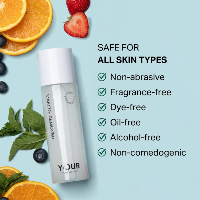 Y'OUR Soothing Micellar Cleansing Water | Removes Waterproof Makeup for Face, Eyes & Lips | Hydrating, Oil Control for Sensitive Skin | Permanent Lipstick Remover, with Aloe Vera & Fruit Extracts