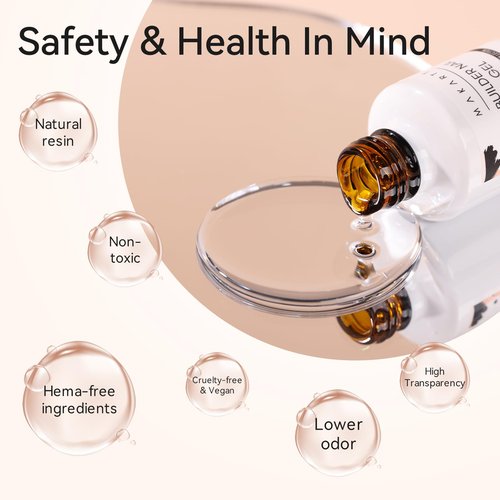Makartt Clear Builder Nail Gel, 7 in 1 Gel Nail Polish Rubber Base Coat Hard UV Light Strengthener Extension Thickening Rhinestone Soak Off Builder for Broken Nails Repair, 1 Bottle 15ml