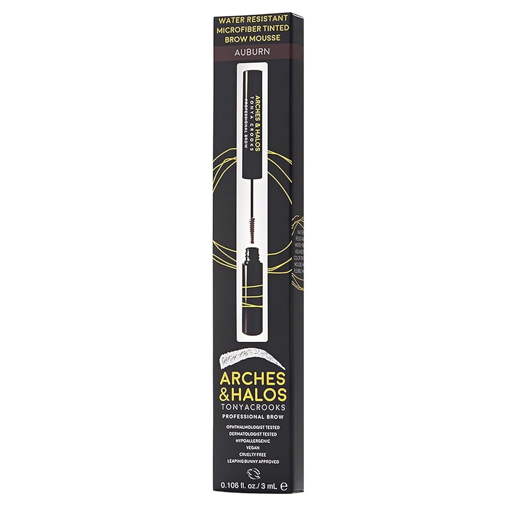 Arches and Halos Microfiber Tinted Brow Mousse - Rich Pigment Eyebrow Shaper - Water-Resistant - Auburn - 0.11 oz