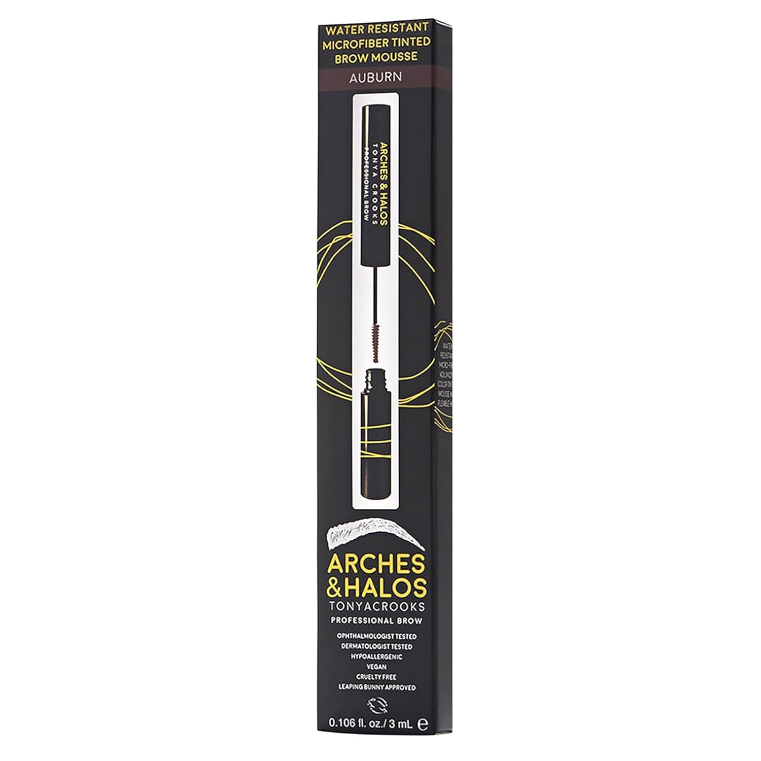 Arches and Halos Microfiber Tinted Brow Mousse - Rich Pigment Eyebrow Shaper - Water-Resistant - Auburn - 0.11 oz