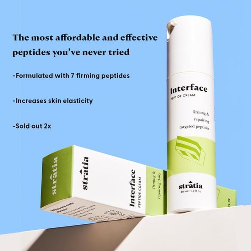 Stratia Interface Daily Moisturizer - Hydrating Peptides for All Skin Types | 1.70 Fl Oz