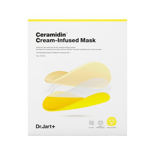 Dr.Jart+ Ceramidin Face Mask - Hydrating Korean Sheet Mask with Ceramides & Panthenol | Travel Size, 1 Pack
