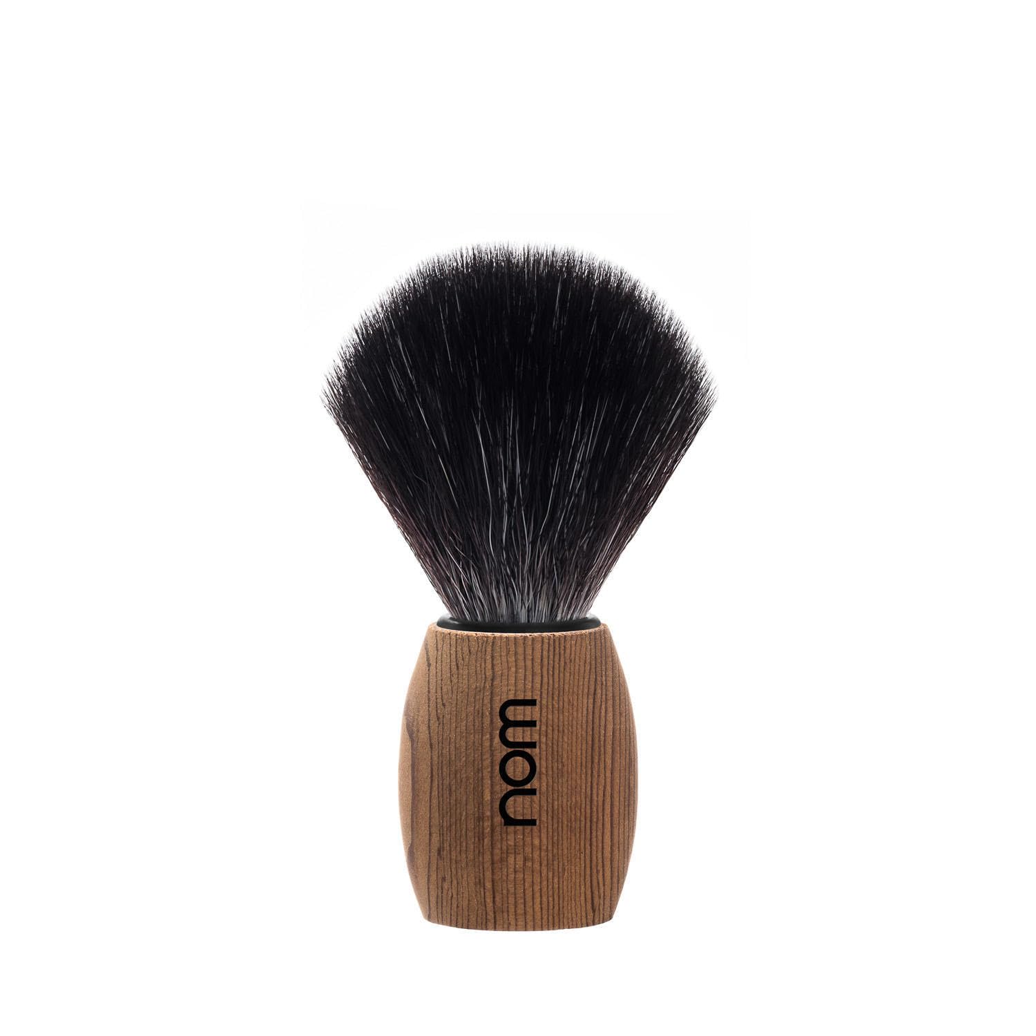 NOM Ole Shaving Brush | Vegan Shave Brush for Shaving soaps and creams | sustainable eco-friendly and reusable | Exfoliating Shaving Brush | Pure Spruce handle