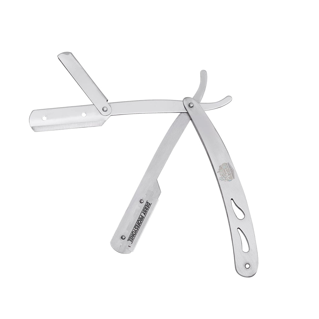 The Shave Factory Straight Edge Razor Kit - with Single Stainless Steel razors (Stell + Derby Premium)