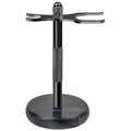 NUOYIA Razor and Brush Stand,Marble Base Razor Holder is More Stable,the Base Will Not Rust and the Fitted Protective Spacer Protects Your Countertop Better Decoration as a Gift(Black)