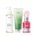 Anua 3-Step Glass Skin Set - Oil Cleanser & Face Wash with Niacinamide Facial Serum | Korean Skincare Routine