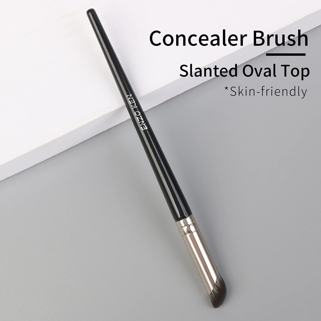 ENZO KEN Eyeshadow Brush, Angled Concealer Brush Under Eye, Small Nose Contour Brush, Flat Eyebrow Brush, Eyeliner Brush