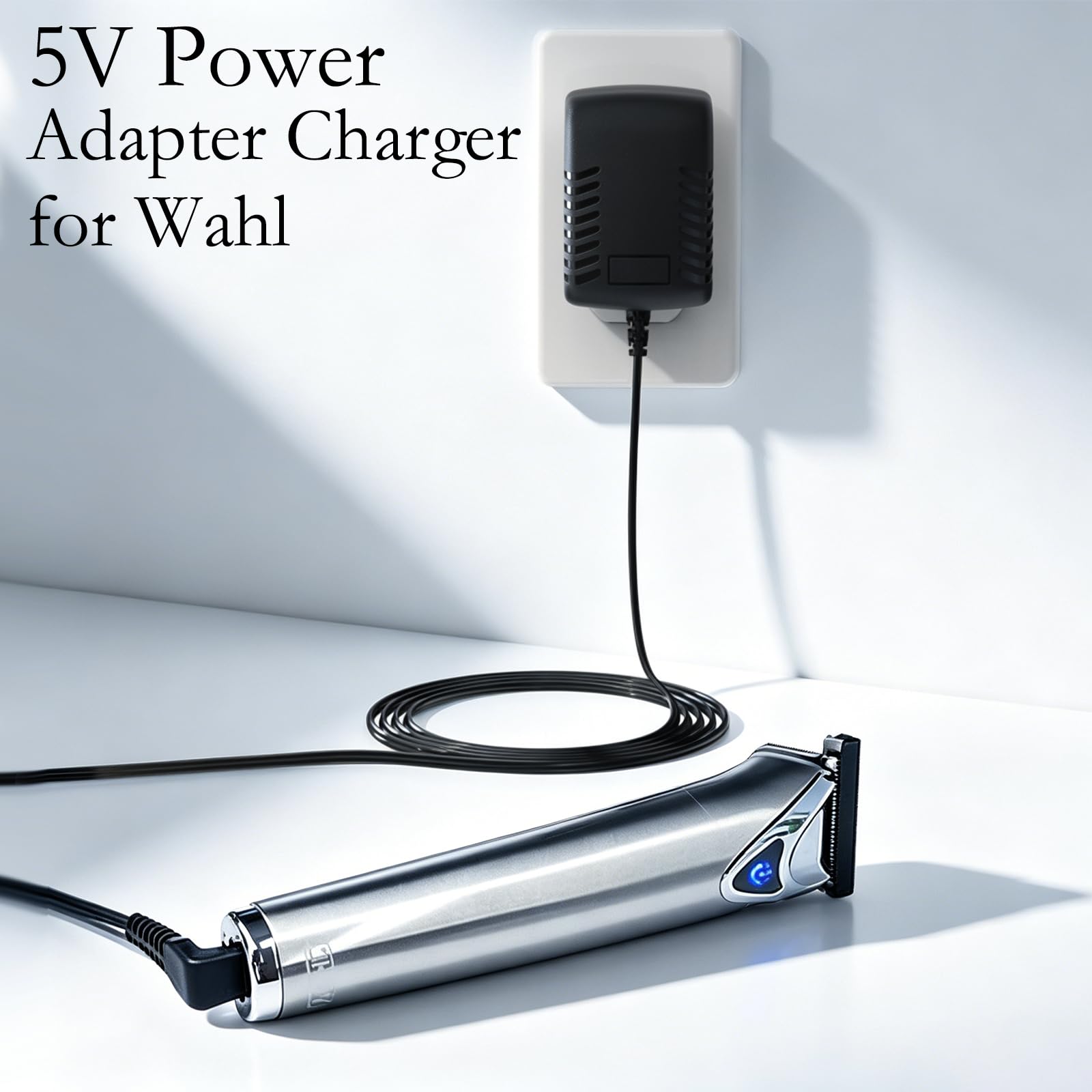 Charger Cord for Wahl Trimmer Models SS2L, WSS3L, for Wahl 9864SS, SS2L, WSS3L, 9818A, 5616L, 5701, 9818-5001, 9864, 9870, 9884L2, 9896, 9899 Lithium Ion Beard Trimmer Power Adapter Cord