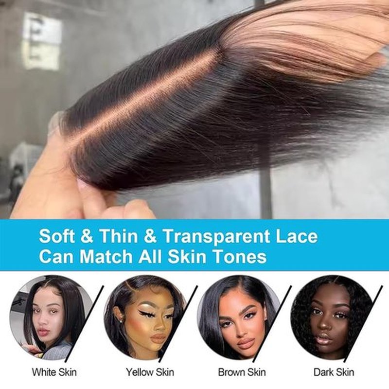 2x6 Hd Lace Closure Straight Indian Virgin Human Hair,14Inch Middle Part Pre Plucked Natural Hairline Transparent Swiss Lace Closure Human Hair