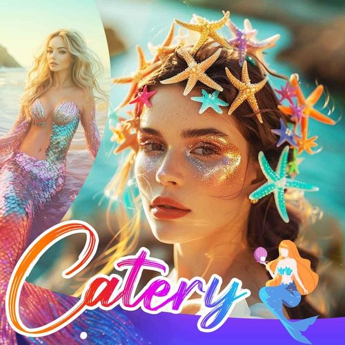 Catery Seashell Crown Starfish Headbands Pearl Mermaid Headpiece Beach Wedding Hair Accessories for Women