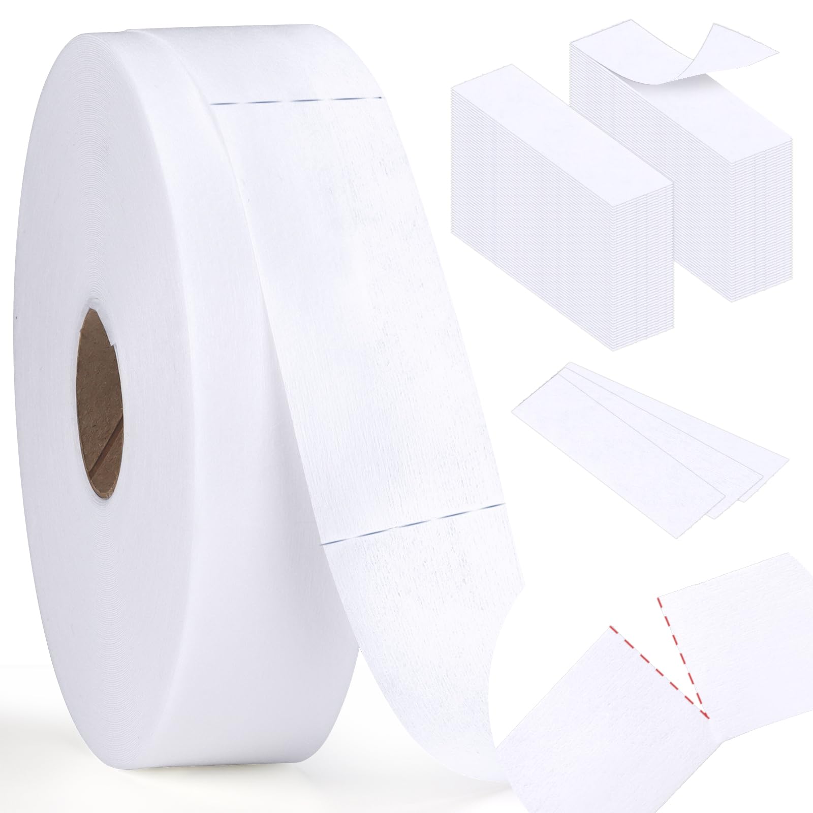 400 Pcs Non-Woven Wax Strip 1.5''x44 Yards Pre-cut Wax Strips Epilating Strips 1.5 X 4 Inch For Body Facial Tear-Resistant & Lint-Free Air 1 Roll Removal Paper Women Arms Legs Hair Cleaning Remove