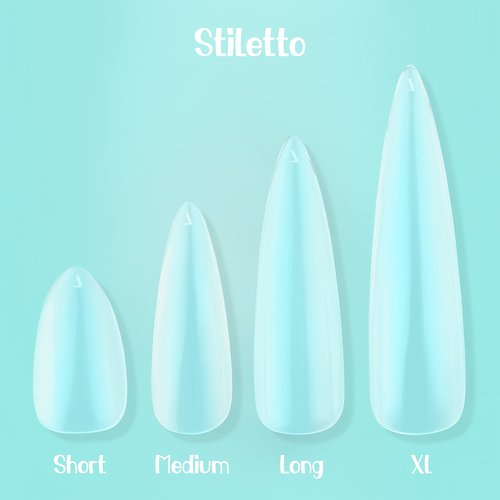 NABULOUS Soft Gel Nail Tips, Stiletto XL, 360 Pieces, Full Cover, Clear, 0 Ounce (Pack of 1)