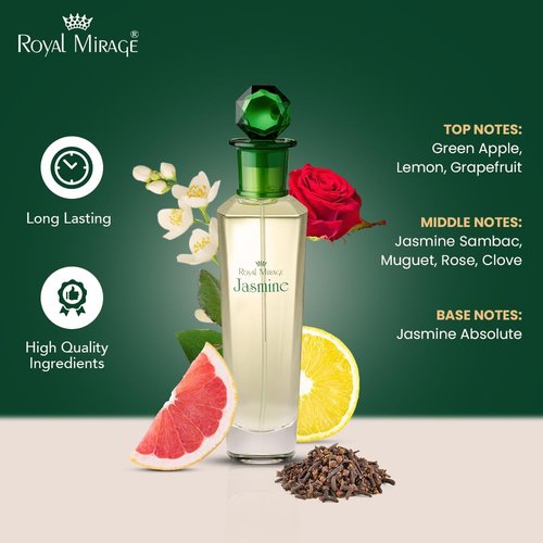 Royal Mirage Jasmine Eau de Toilette for Women - Floral Fresh Perfume 100ml | Long-Lasting Luxury Fragrance