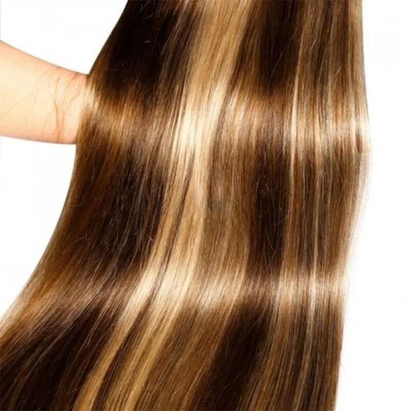P427 Blonde Bundles Human Hair Straight Bundles 16 18 20 Inch Honey Blonde Human Hair Weave 3 Bundle Unprocessed Brazilian Virgin Hair Brown Straight Human Hair Extensions 50 Grams/Bundle