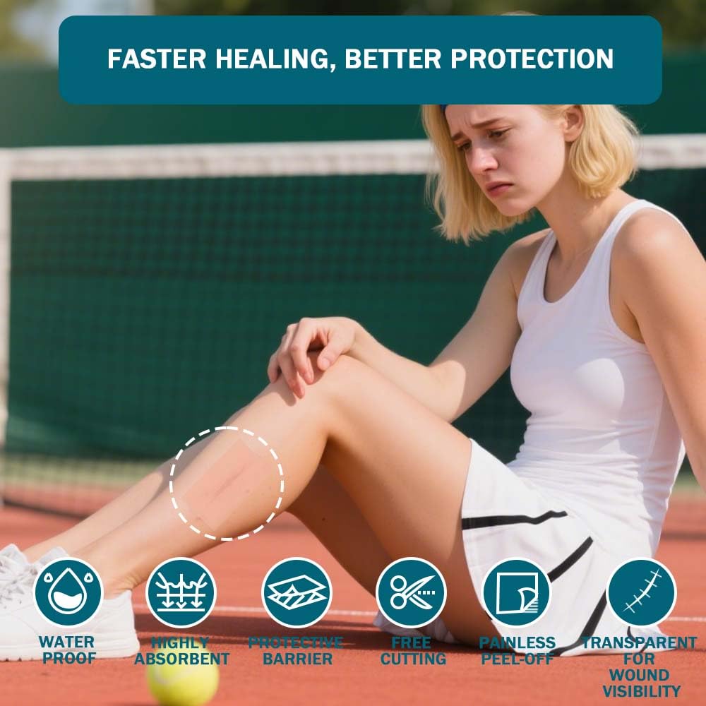 Hydrocolloid Roll for Wound Care, Hydrocolloid Bandages with Self-Adhesive、Extra Large Hydrocolloid Patch Bandages, with Ultra Absorbent, Flexible and Waterproof Properties (2in*16ft)