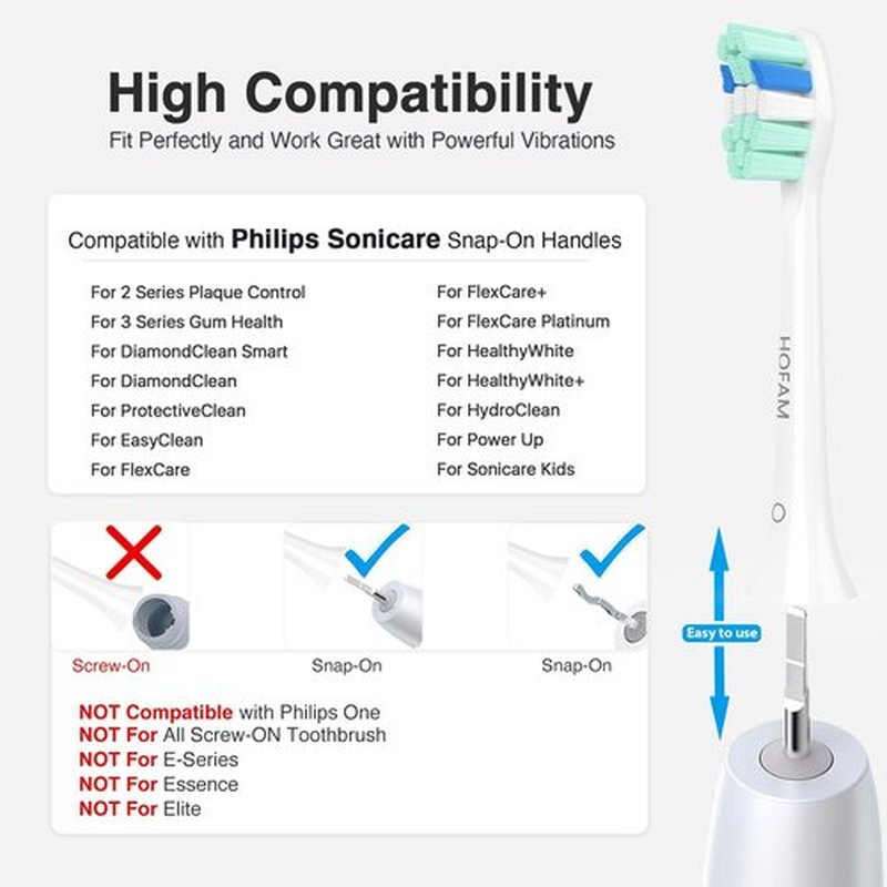 Philips Sonicare Replacement Toothbrush Heads - 10 Pack Compatible Electric Brush Heads