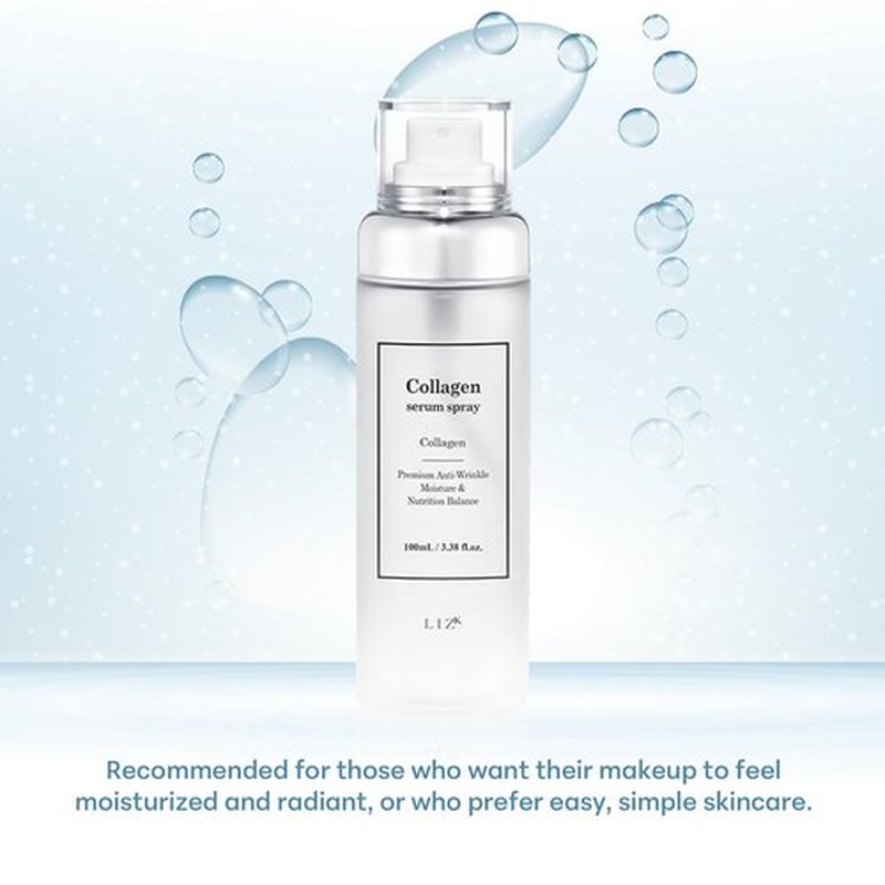 LIZK Collagen Serum Spray for Face 100ml (3.38 fl.oz) Glass Skin,easy to use, sparying at first step in skincare,body care, moisture mist, korea cosmetics
