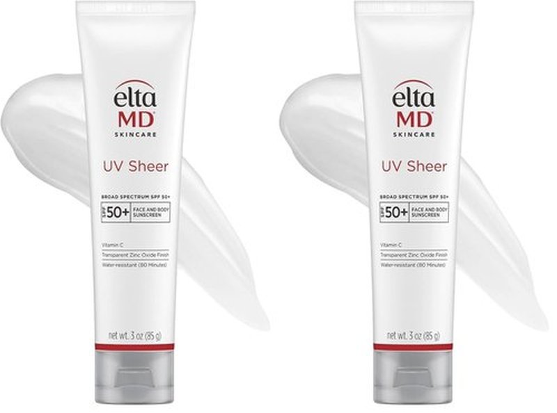 EltaMD UV Sheer Face Sunscreen - SPF 50+ Zinc Oxide Formula with No White Cast for Face & Body