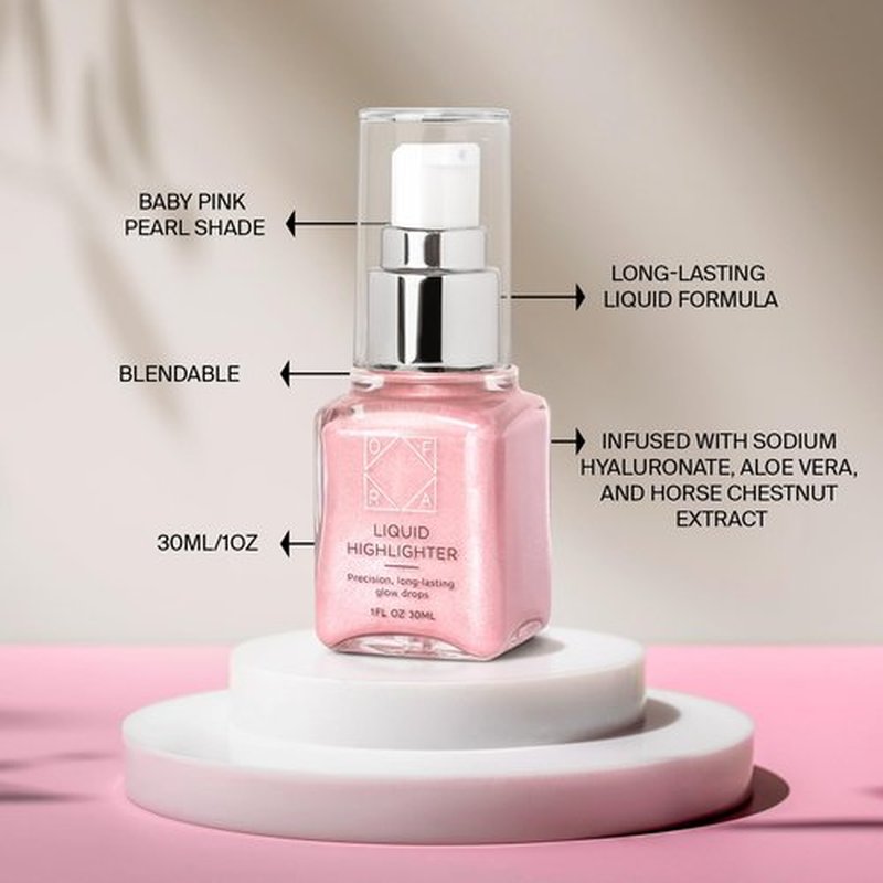 Ofra Star Lit Liquid Highlighter Cupid | Gel-Like Liquid Highlighter for a Pearl, Luminous Glow | Long-Lasting, Blendable, and Buildable Formula | 30ml/1oz